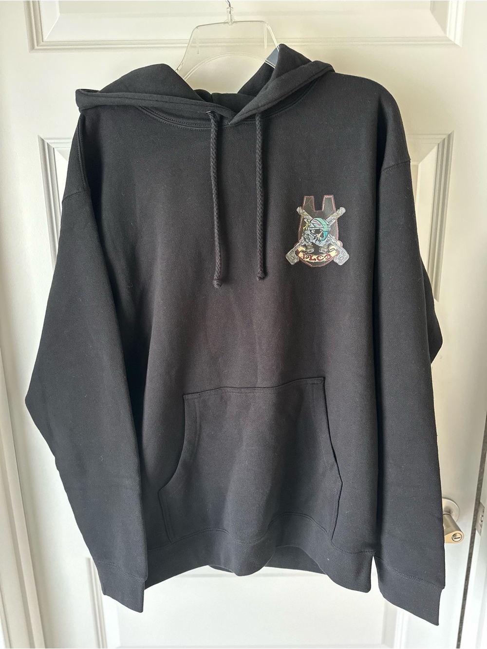 Black Graphic Pullover Hoodie Sweatshirt - Mens, Size Medium
